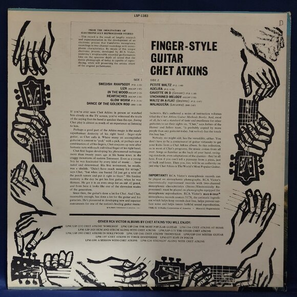 Chet Atkins – Finger Style Guitar (1962) Vinyl LP - Picture 2 of 4